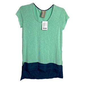Anthropologie Dolan Left Coast Pipa Turquoise Two Tone Top